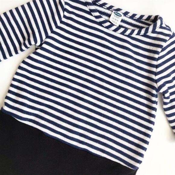 Old Navy navy striped sweater dress EUC 12-18m - Picture 2 of 2